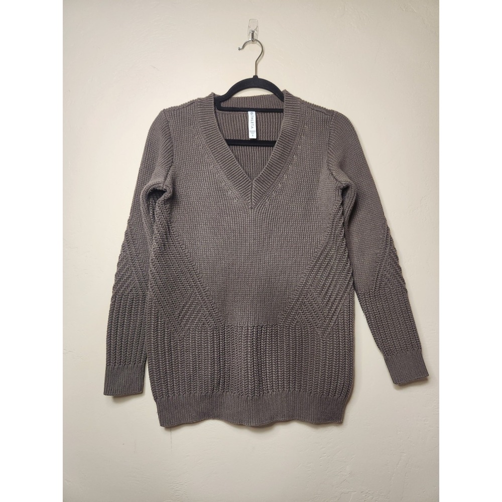 Athleta Teton Vneck‎ Brown Sweater Womens Size Small